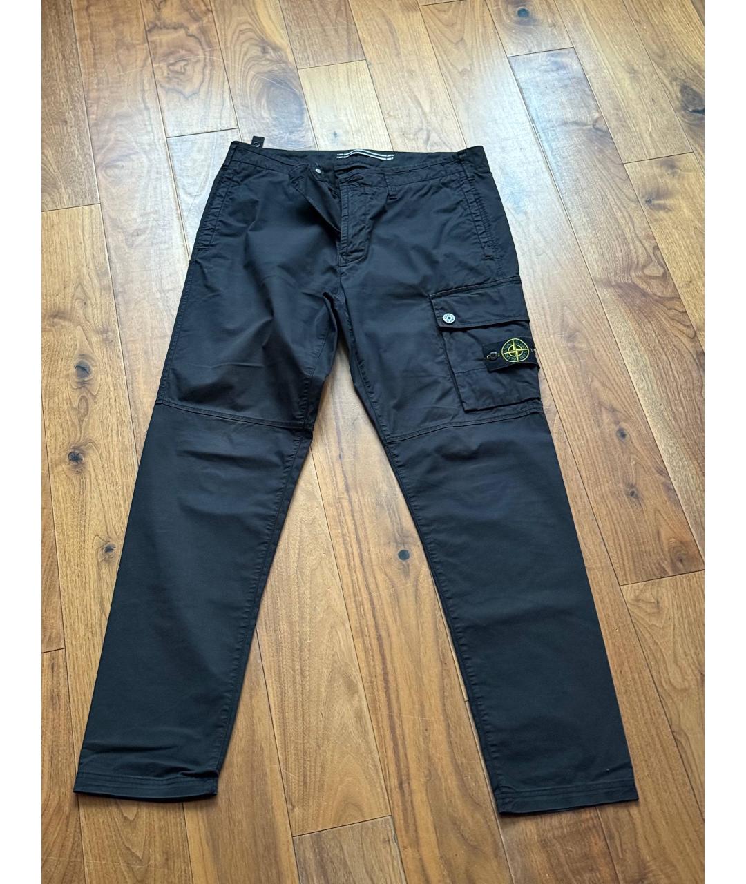 STONE ISLAND Черные хлопковые повседневные брюки, фото 6