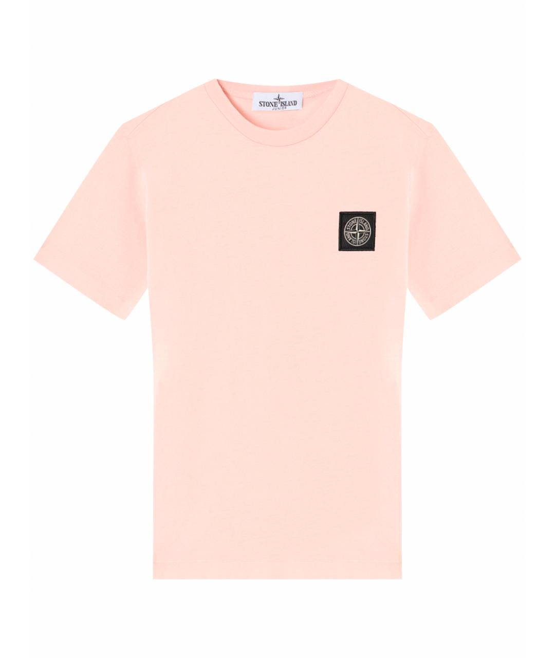 STONE ISLAND Розовая хлопковая футболка, фото 1