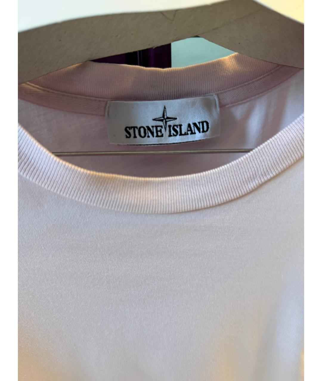 STONE ISLAND Розовая хлопковая футболка, фото 3