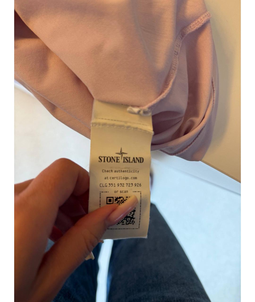 STONE ISLAND Розовая хлопковая футболка, фото 5