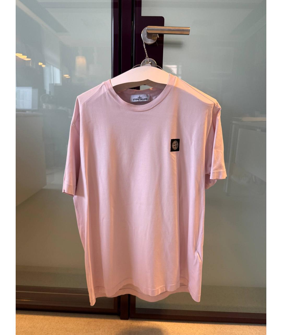 STONE ISLAND Розовая хлопковая футболка, фото 7
