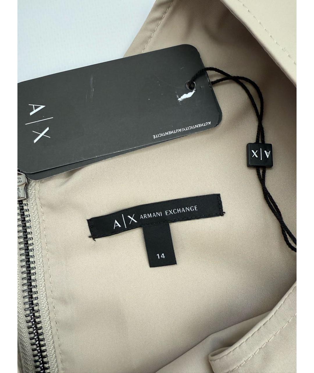 ARMANI EXCHANGE Бежевое повседневное платье, фото 3