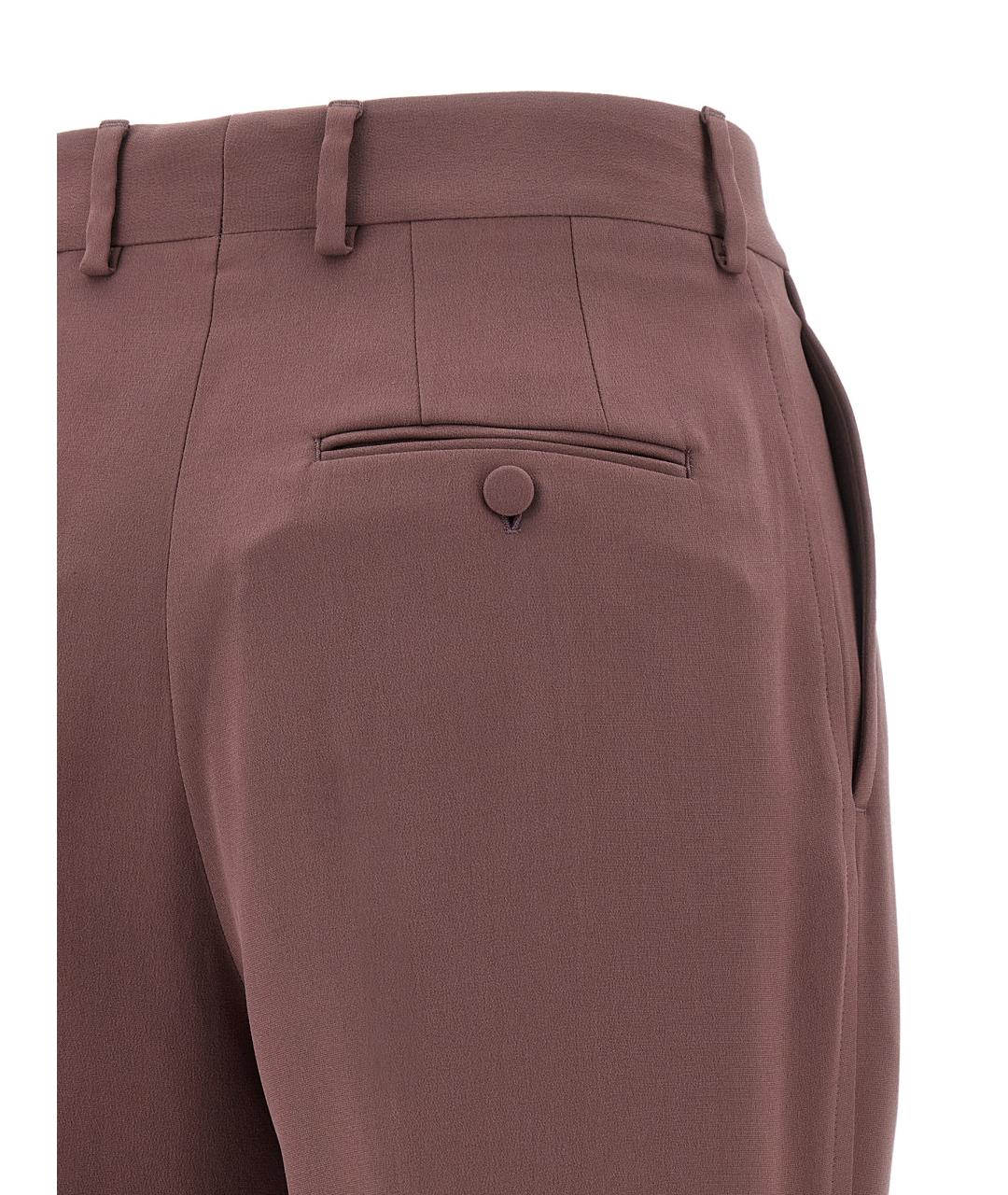 BRIONI Розовые шелковые прямые брюки, фото 4