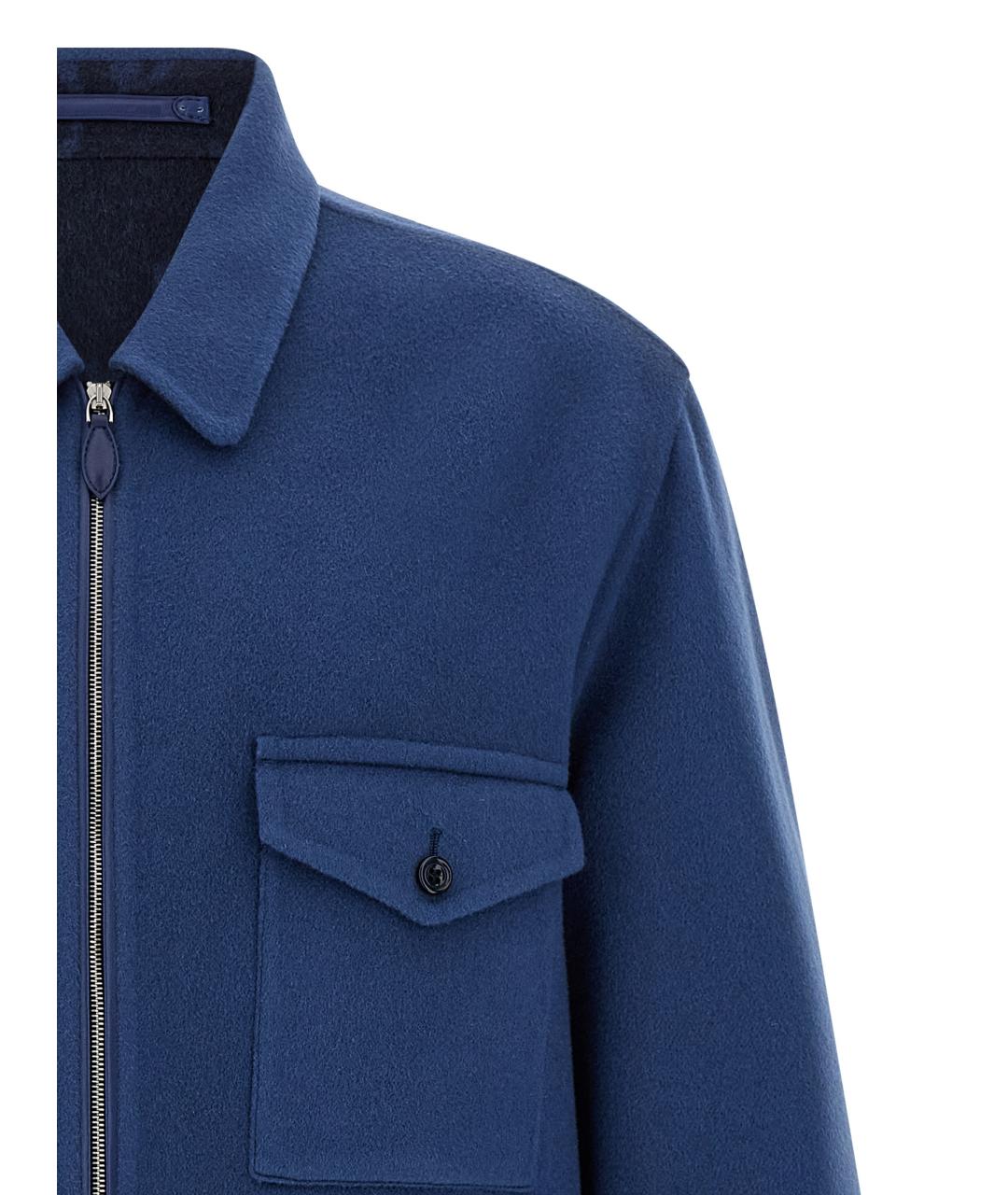 BERLUTI Синяя шерстяная кэжуал рубашка, фото 3