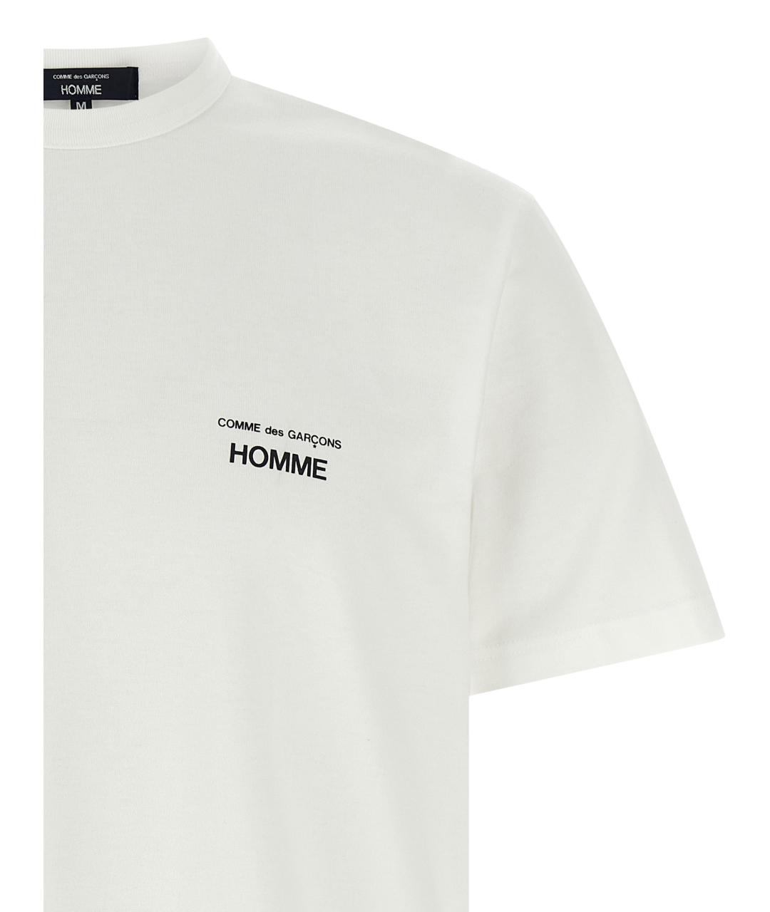 COMME DES GARÇONS HOMME PLUS Белая хлопковая футболка, фото 3