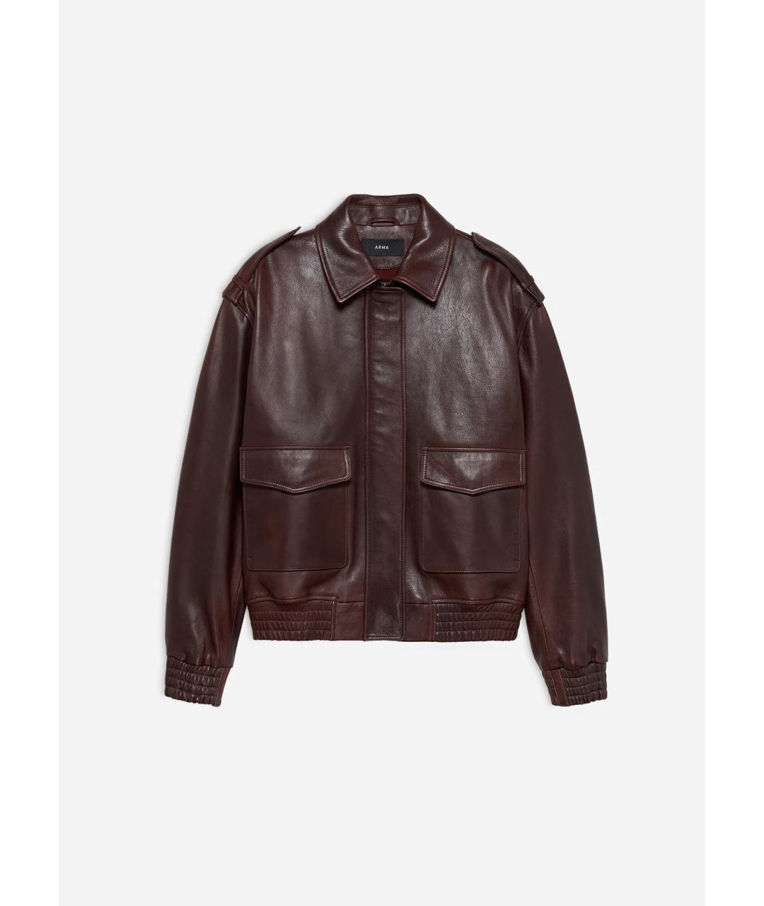 ARMA Бордовая кожаная куртка, фото 4