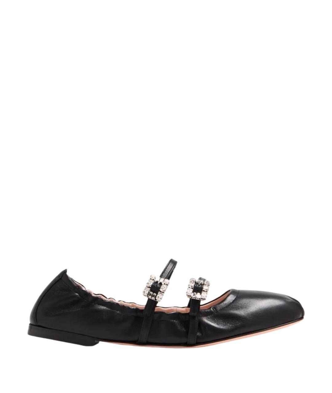 ROGER VIVIER Черные кожаные балетки, фото 1