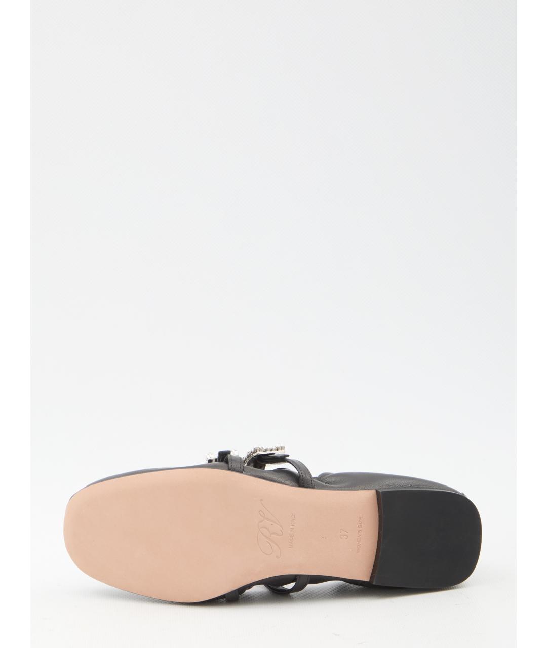ROGER VIVIER Черные кожаные балетки, фото 3