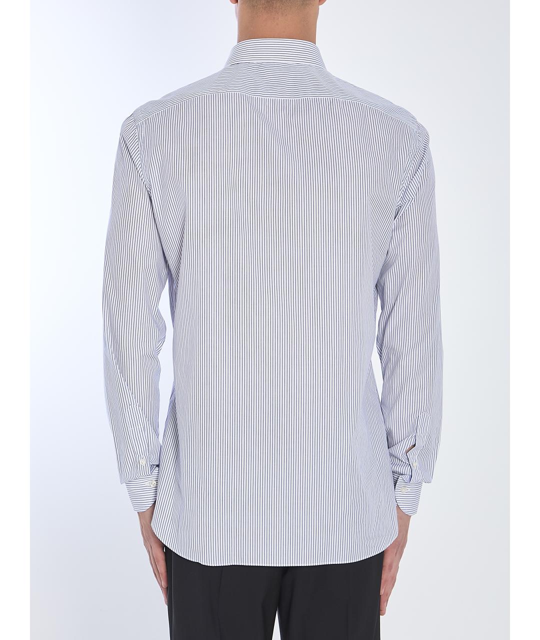 BORRIELLO Голубая хлопковая кэжуал рубашка, фото 4