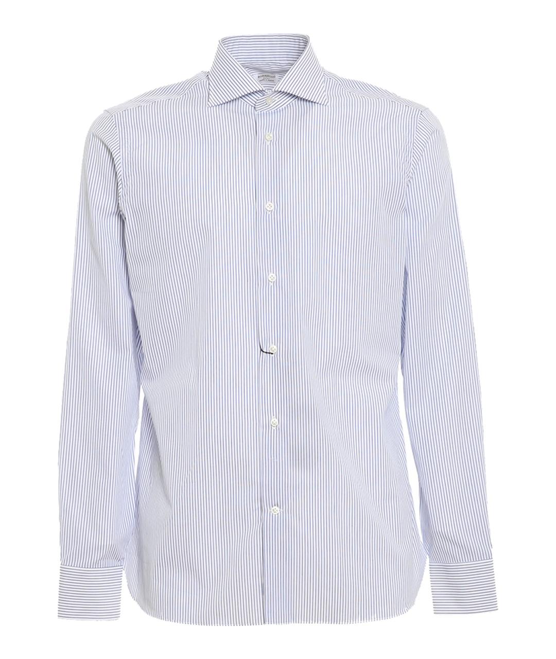 BORRIELLO Голубая хлопковая кэжуал рубашка, фото 1