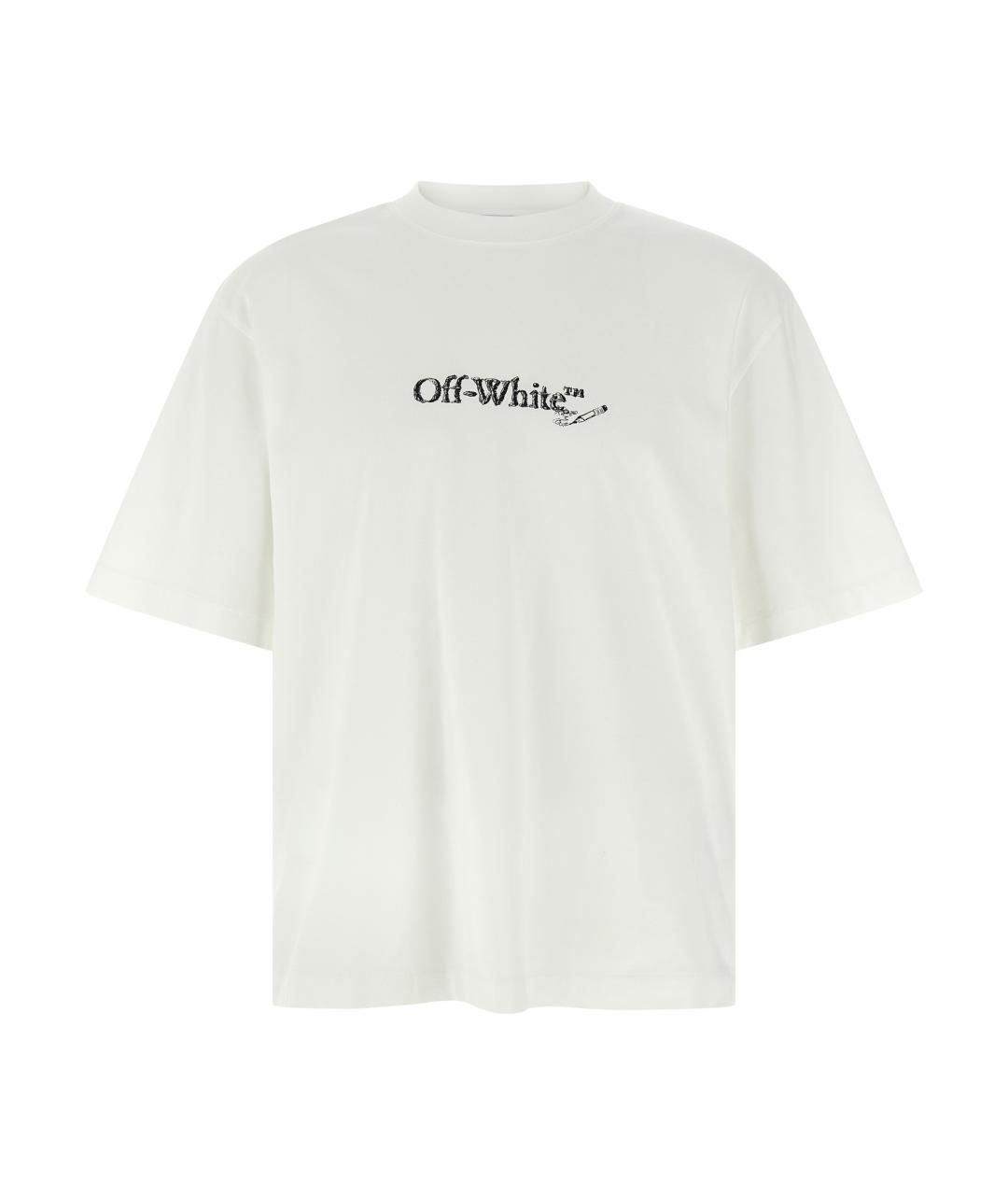 OFF-WHITE Белая хлопковая футболка, фото 1