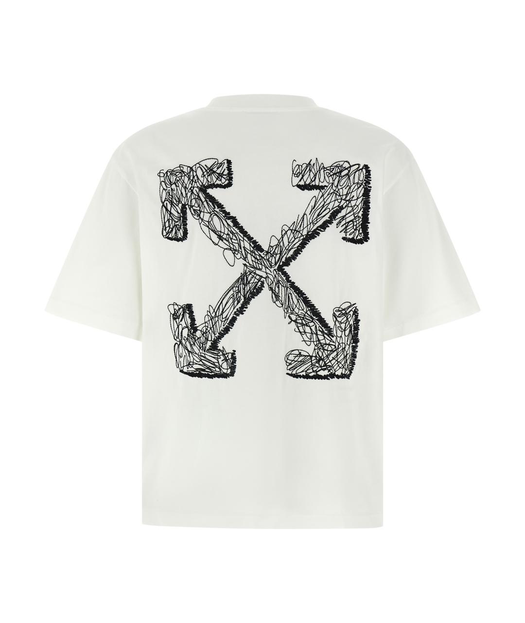 OFF-WHITE Белая хлопковая футболка, фото 2