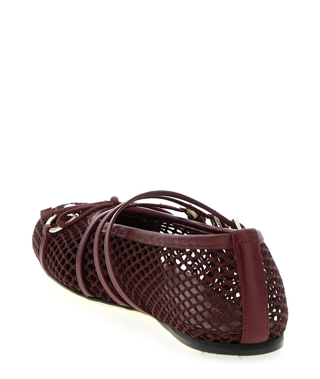 GUCCI Бордовые кожаные балетки, фото 3