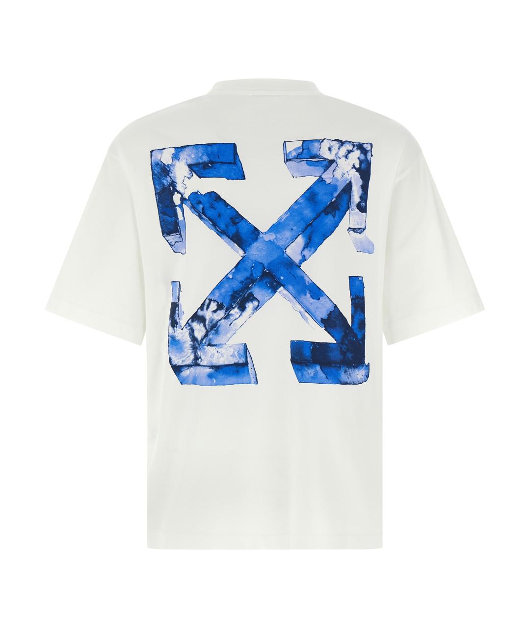 OFF-WHITE Белая хлопковая футболка, фото 2