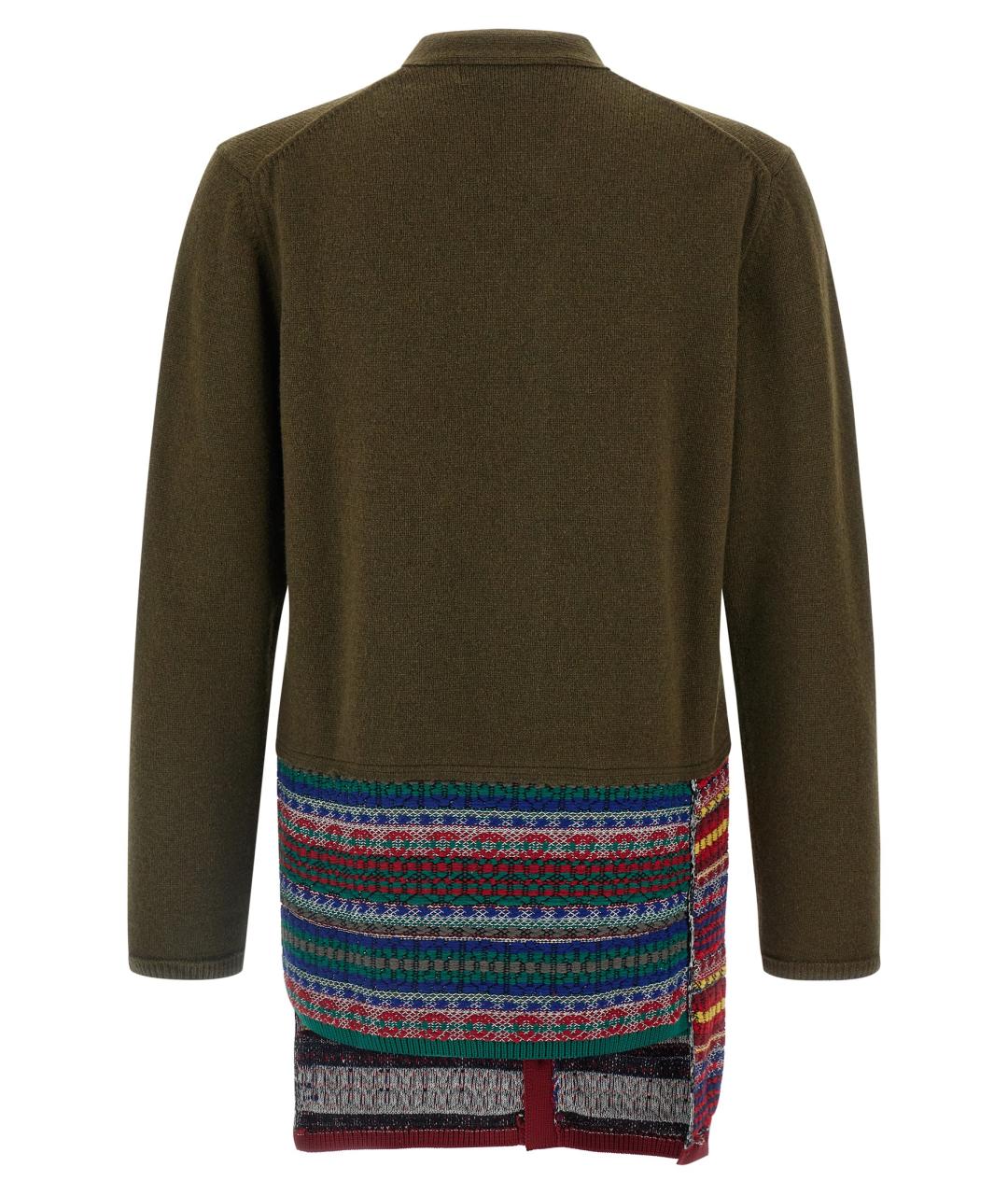 COMME DES GARÇONS HOMME PLUS Зеленый шерстяной кардиган, фото 2