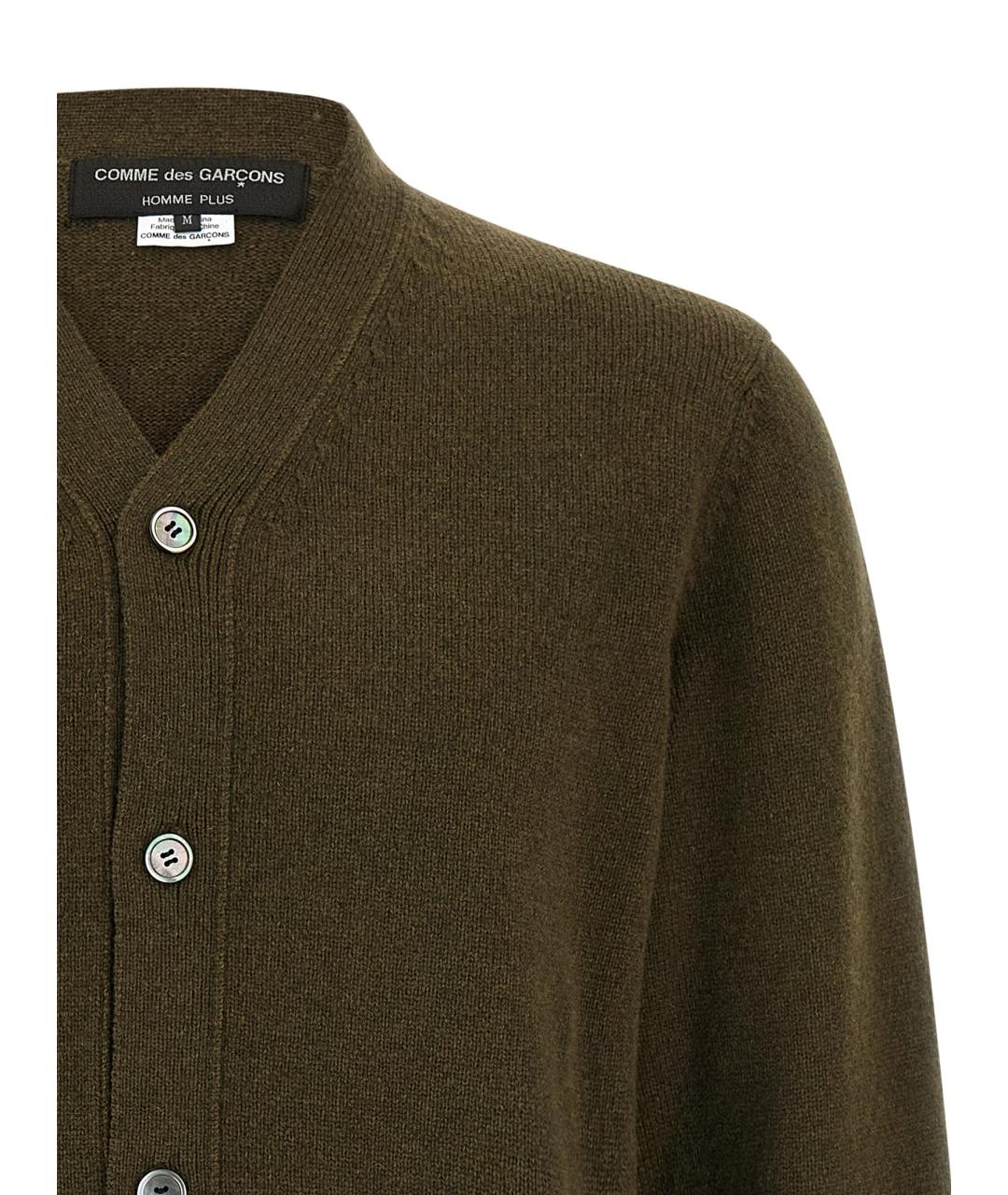COMME DES GARÇONS HOMME PLUS Зеленый шерстяной кардиган, фото 3