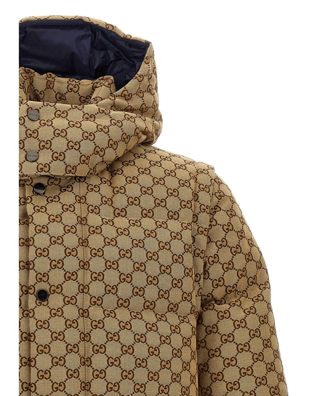 GUCCI Коричневый хлопковый пуховик, фото 4