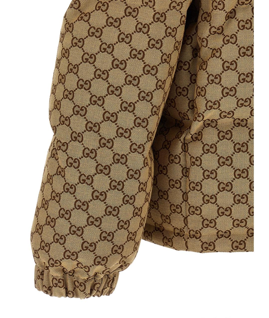 GUCCI Коричневый хлопковый пуховик, фото 5