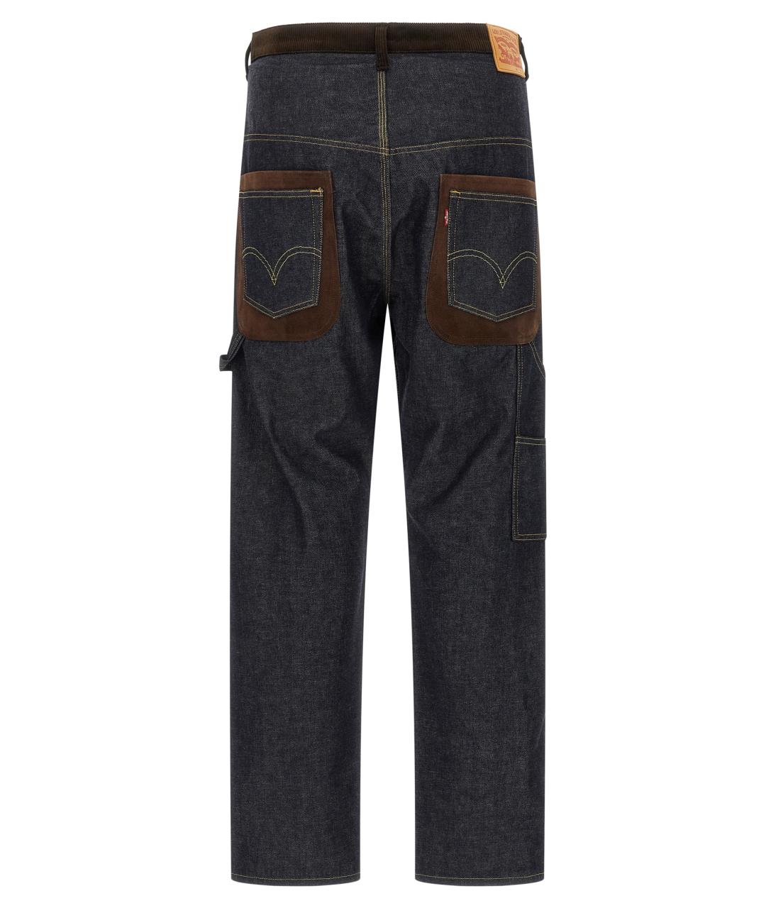 JUNYA WATANABE Синие хлопковые прямые джинсы, фото 2