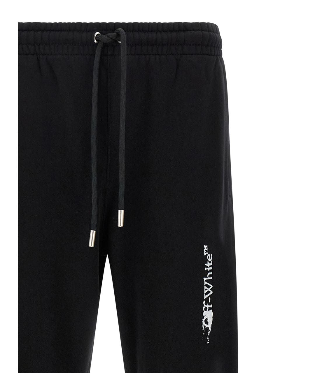 OFF-WHITE Черные хлопковые повседневные брюки, фото 3