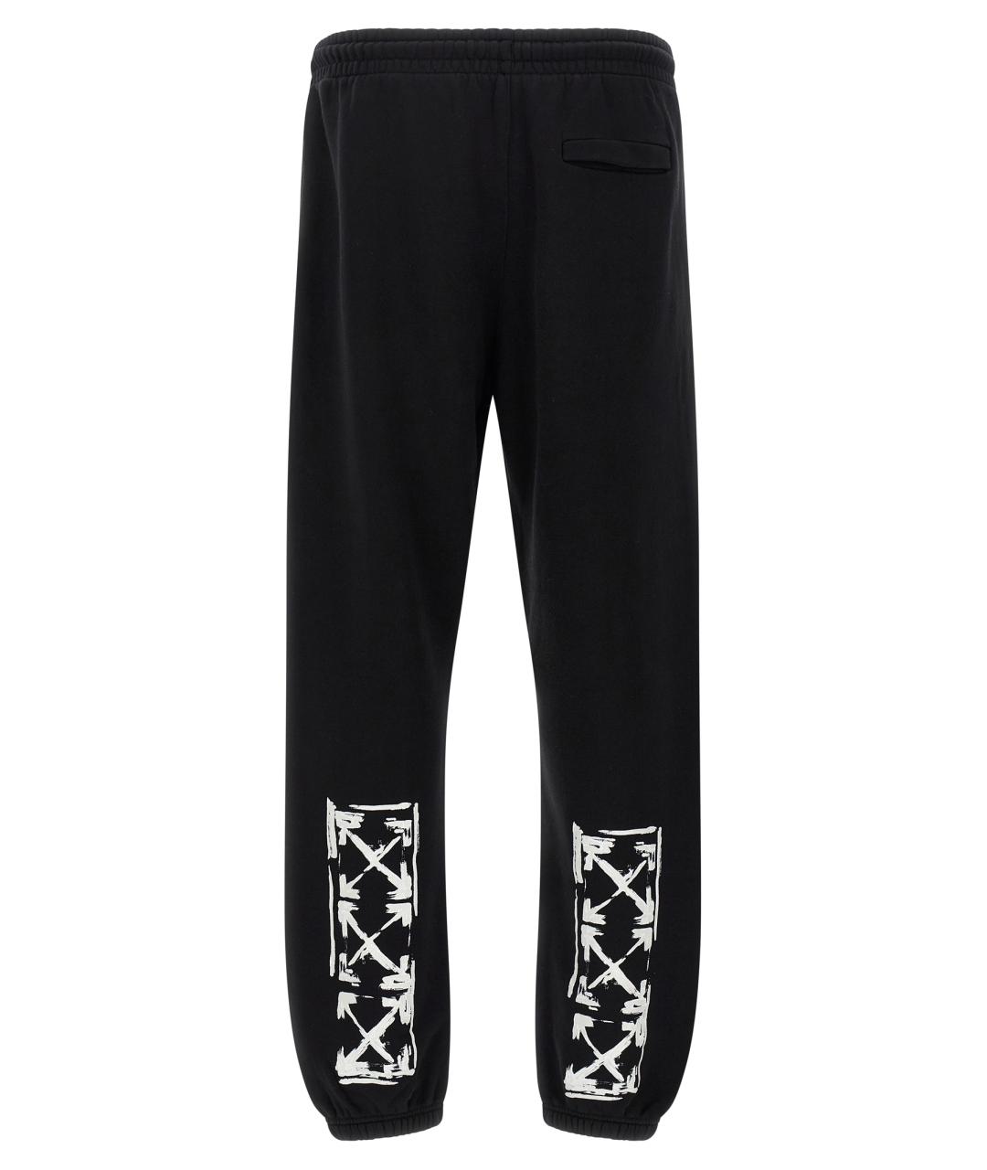 OFF-WHITE Черные хлопковые повседневные брюки, фото 2