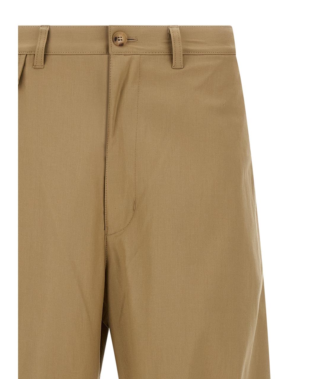 COMME DES GARÇONS HOMME PLUS Бежевые хлопковые повседневные брюки, фото 3