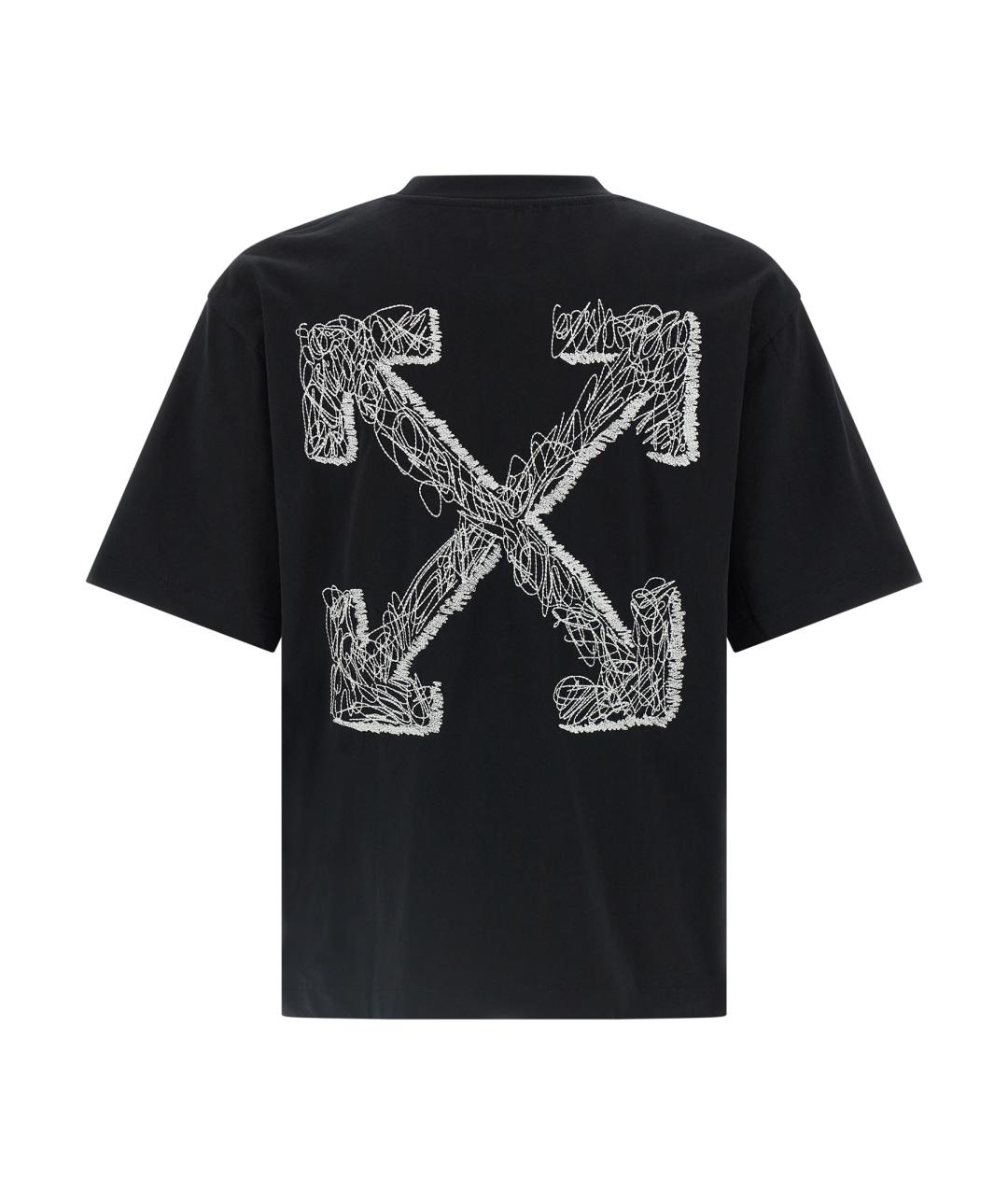 OFF-WHITE Черная хлопковая футболка, фото 2