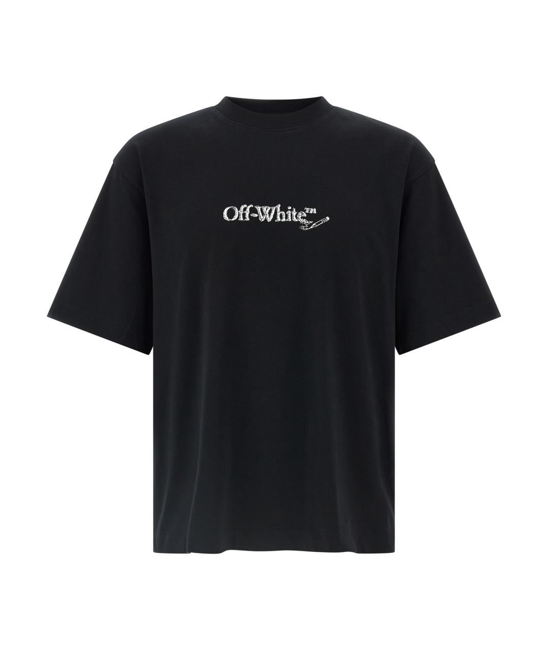 OFF-WHITE Черная хлопковая футболка, фото 1