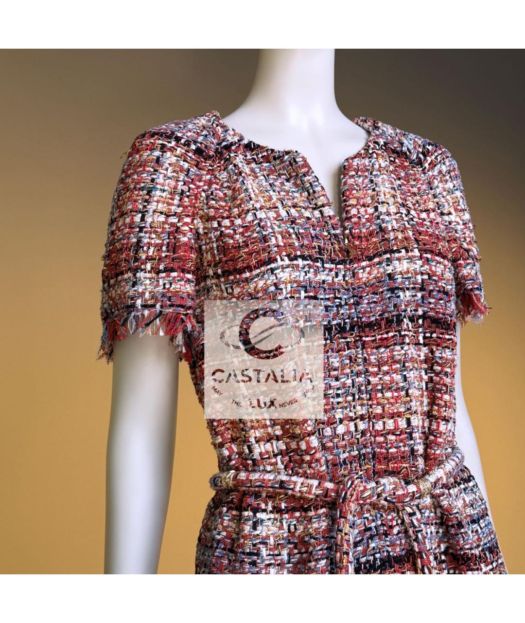 CHANEL Мульти твидовое коктейльное платье, фото 8