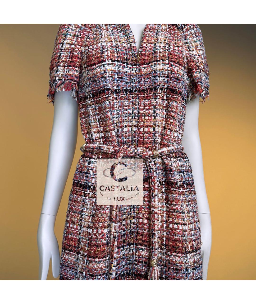 CHANEL Мульти твидовое коктейльное платье, фото 5