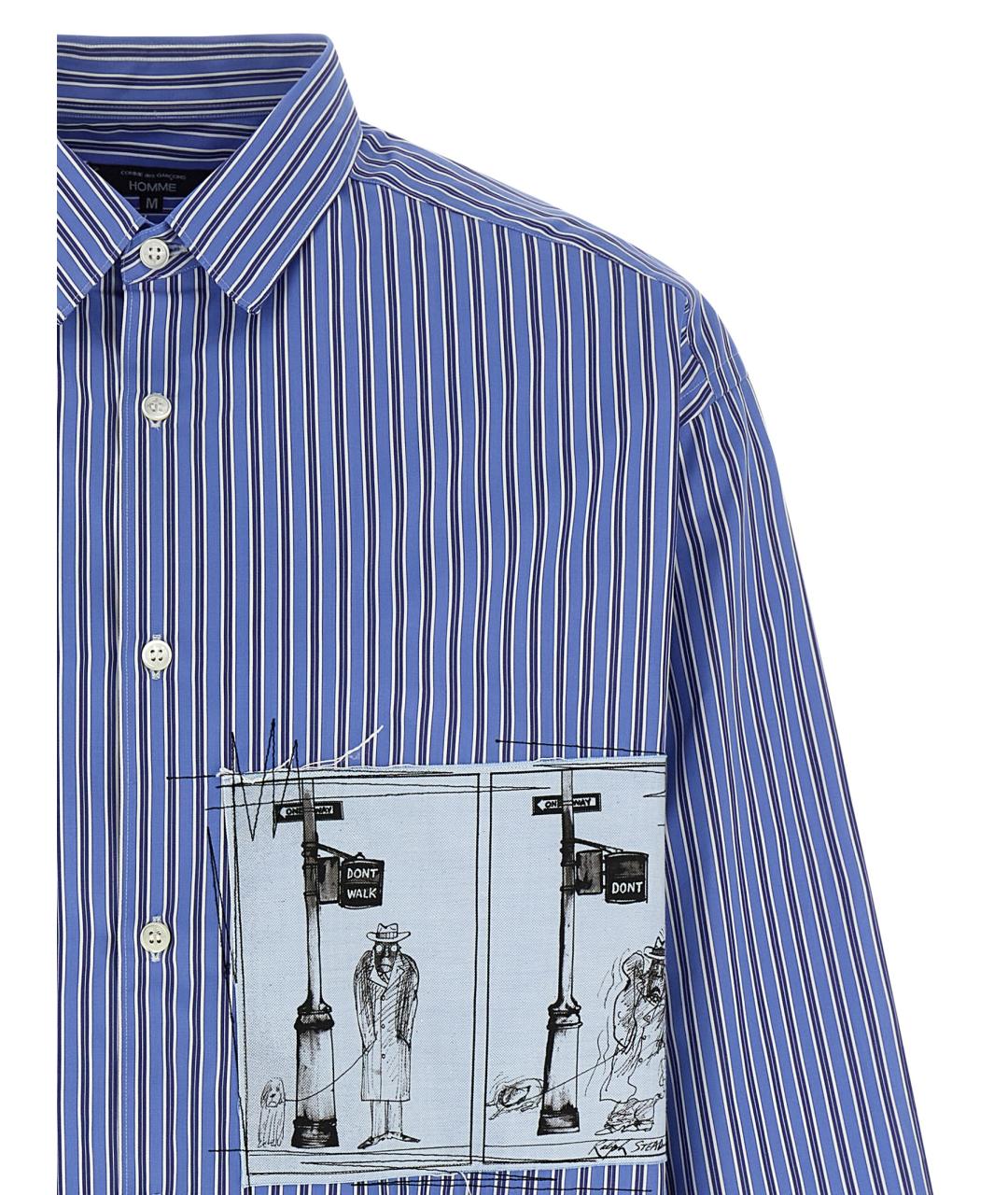 COMME DES GARÇONS HOMME PLUS Синяя хлопковая кэжуал рубашка, фото 3