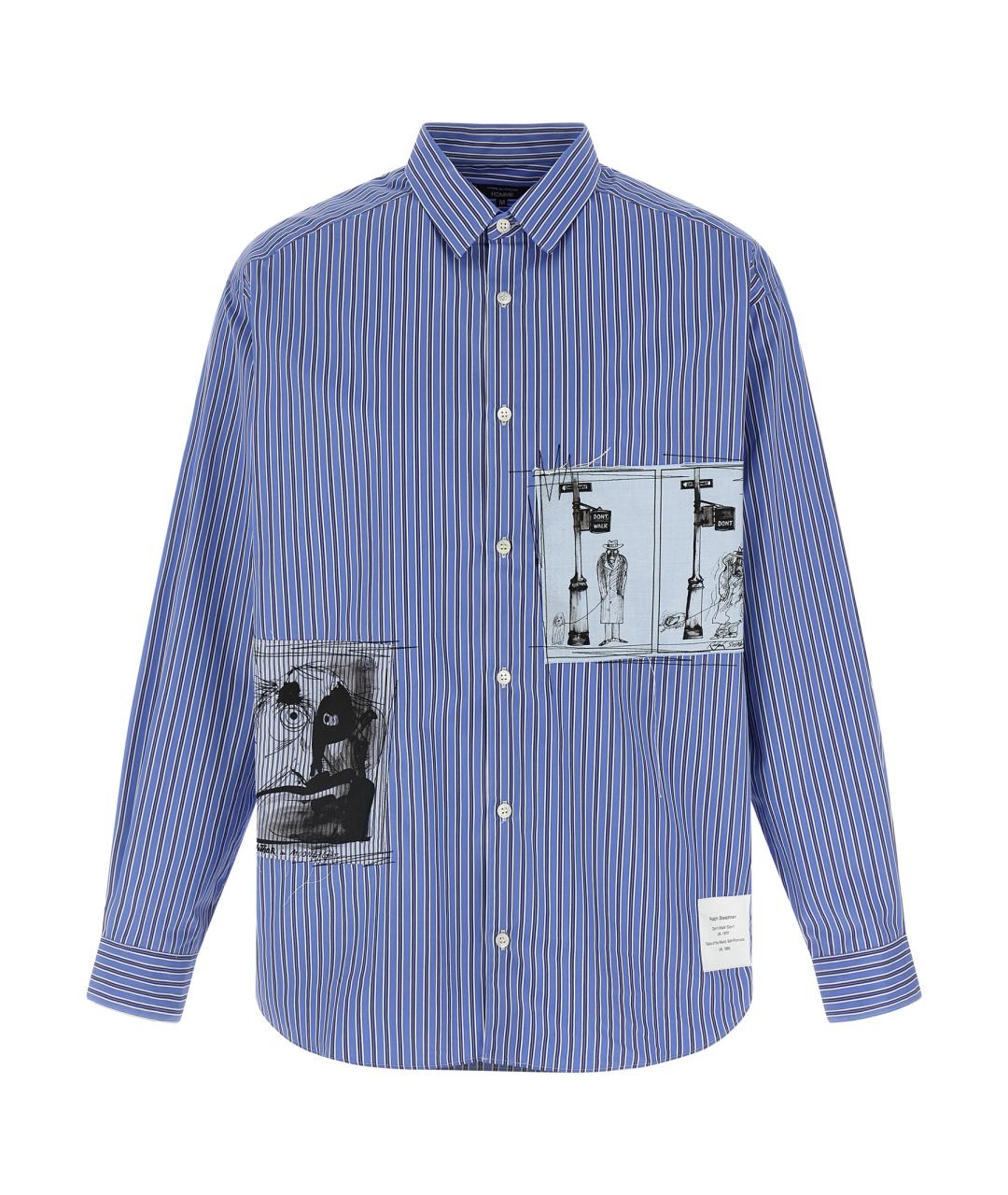 COMME DES GARÇONS HOMME PLUS Синяя хлопковая кэжуал рубашка, фото 1