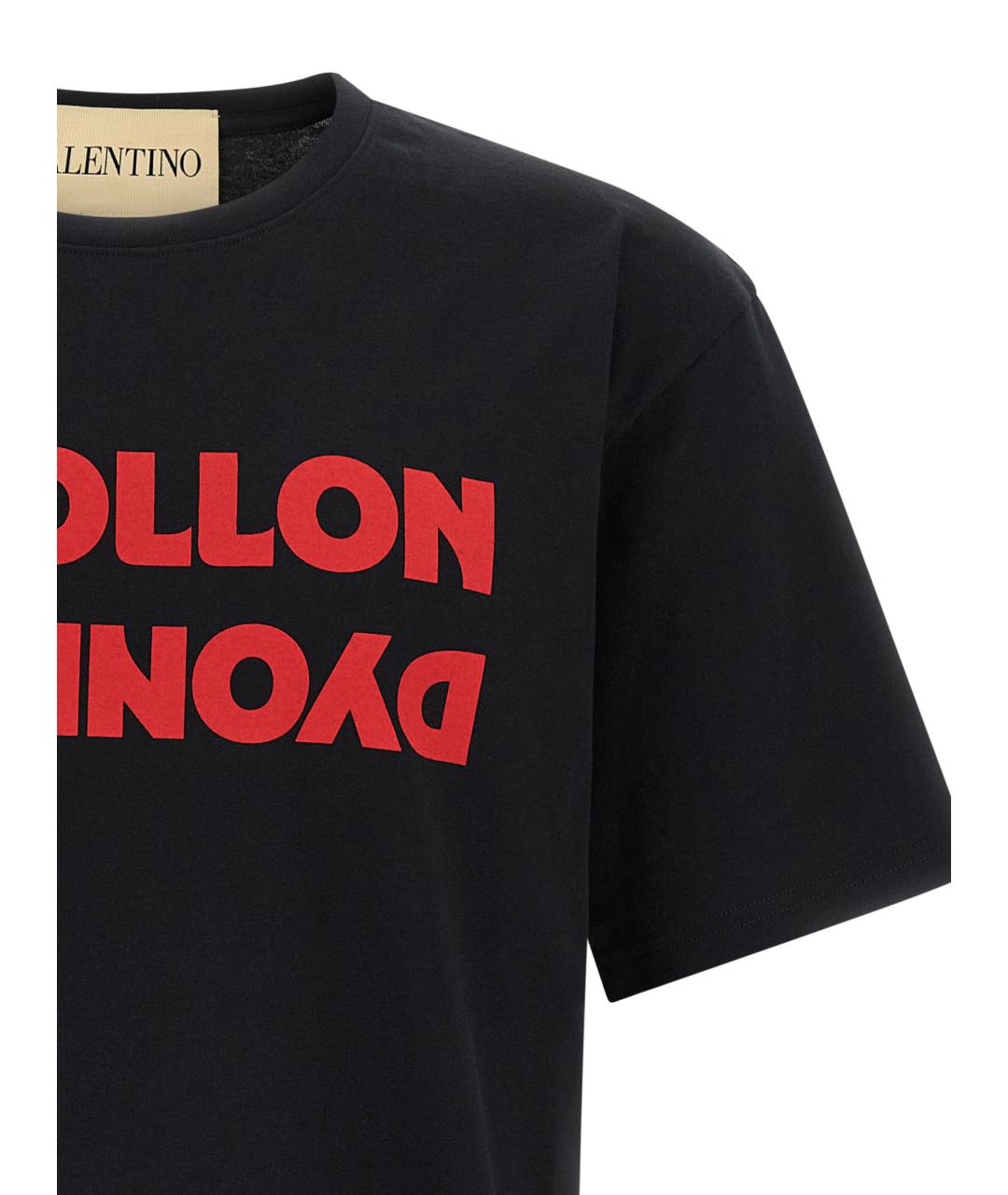 VALENTINO Черная хлопковая футболка, фото 3