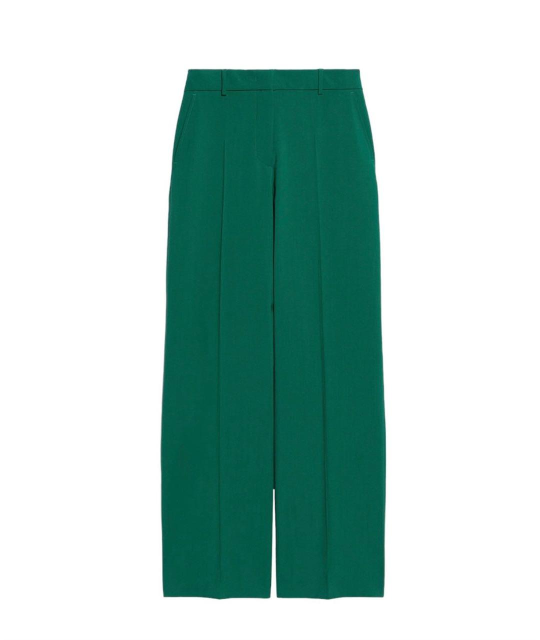 WEEKEND MAX MARA Зеленые шерстяные брюки широкие, фото 8