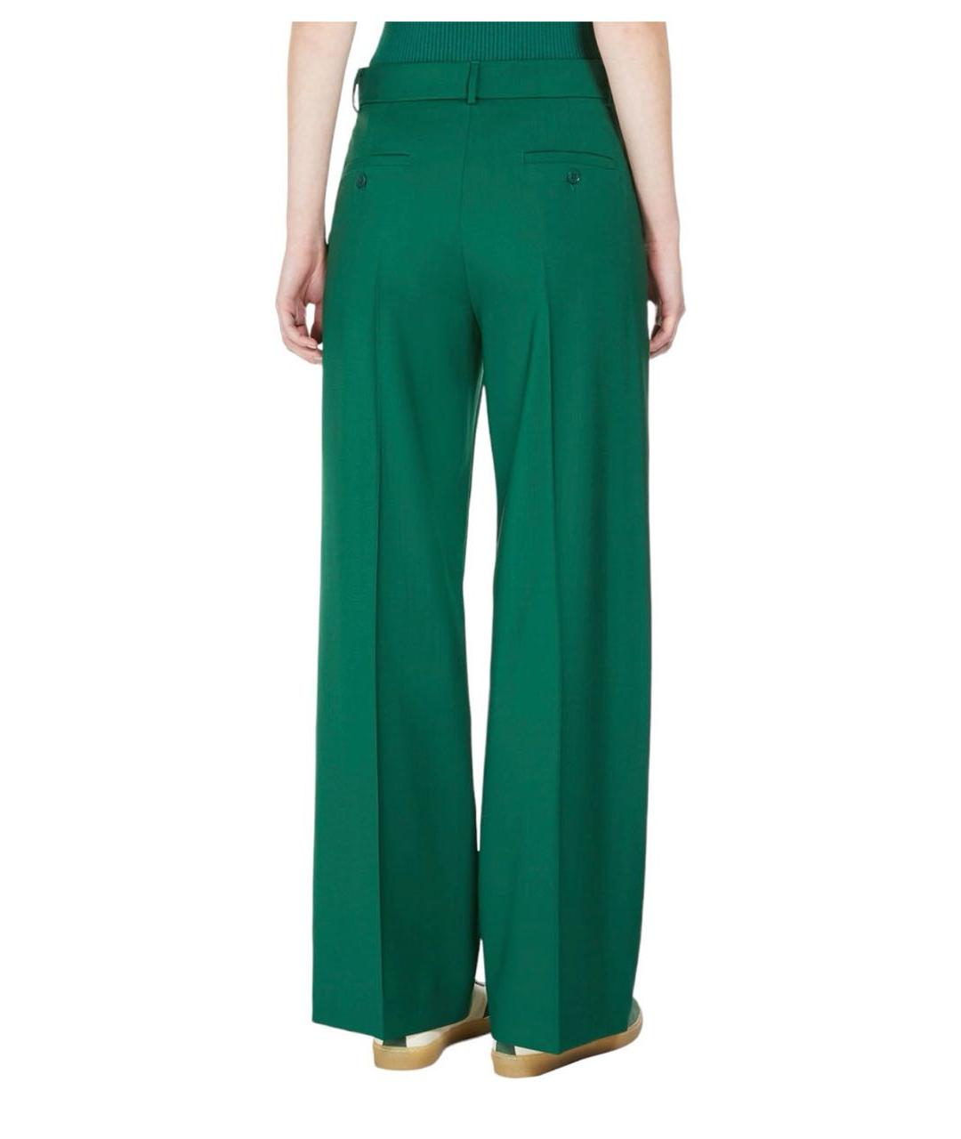 WEEKEND MAX MARA Зеленые шерстяные брюки широкие, фото 6