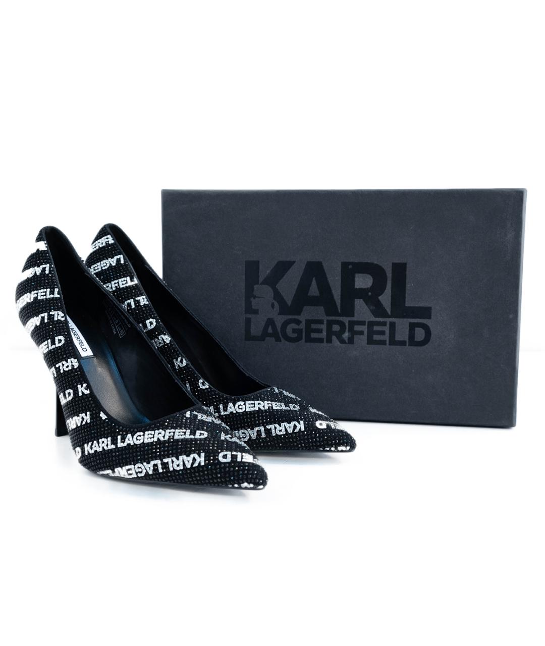KARL LAGERFELD Черные кожаные туфли, фото 6