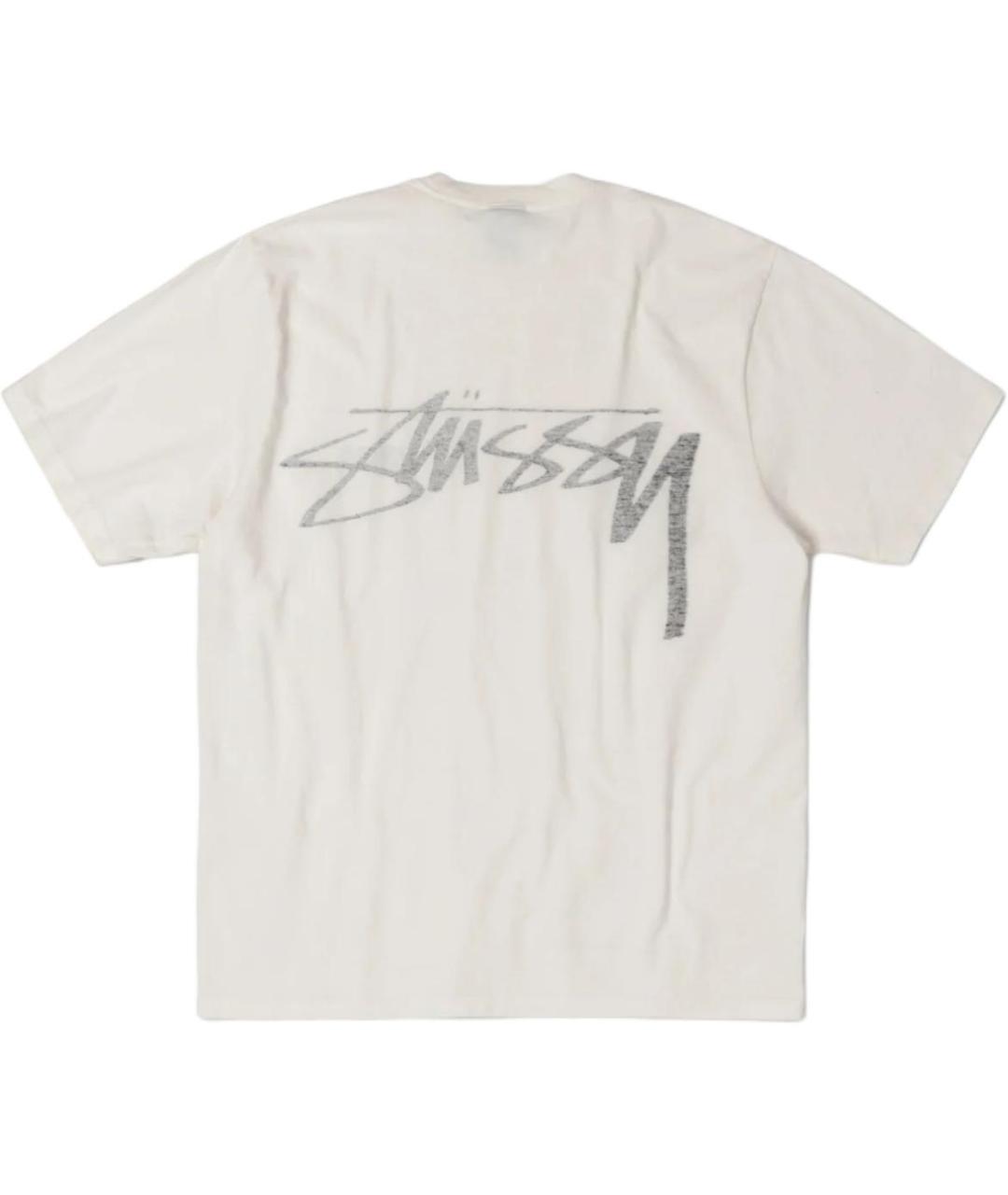 STUSSY Бежевая хлопковая футболка, фото 2