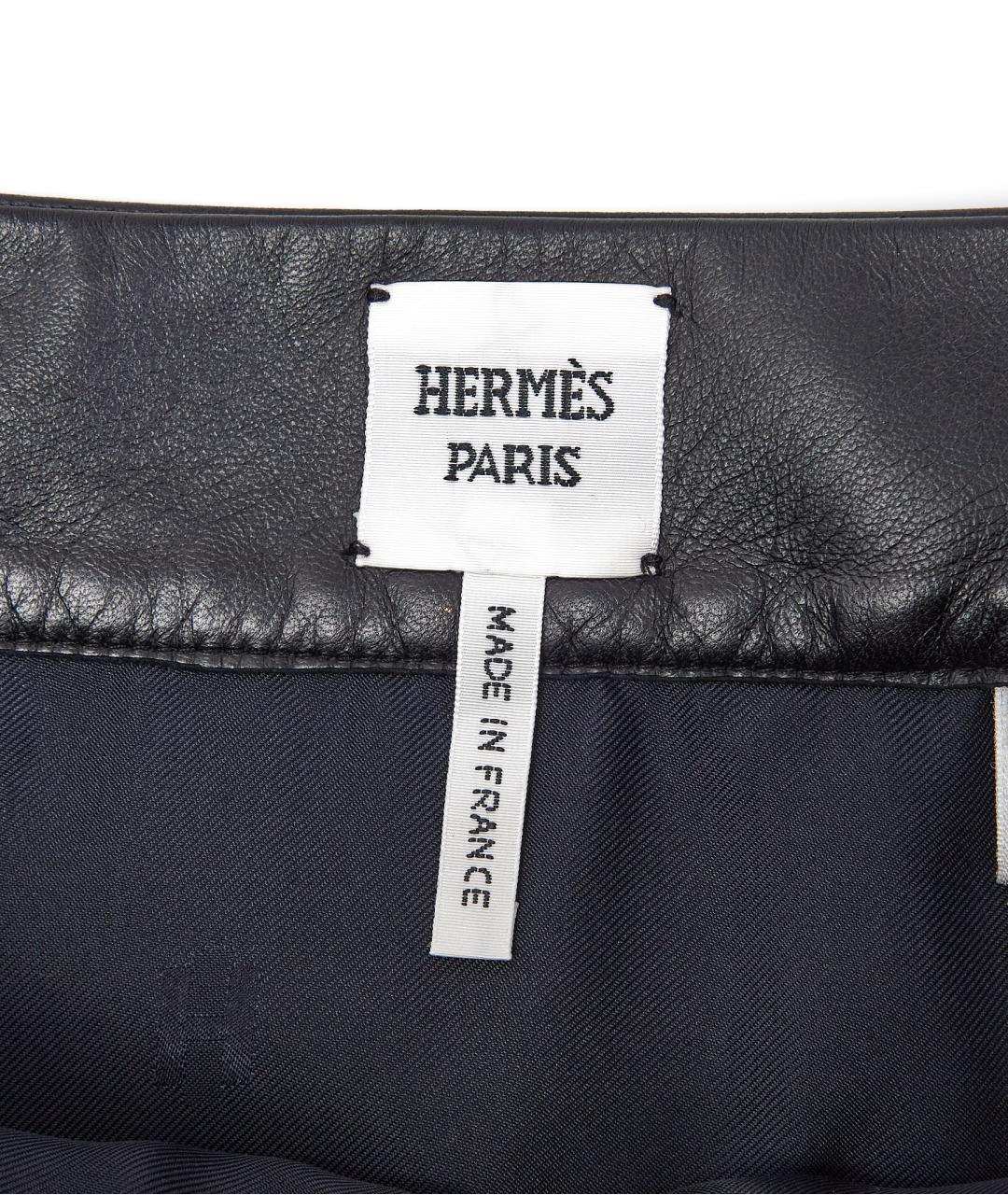 HERMES Черная шерстяная юбка миди, фото 5