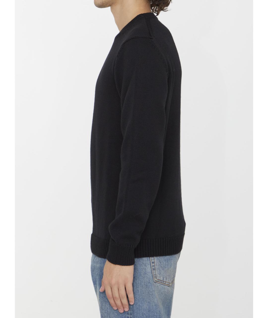 ROBERTO COLLINA Черный шерстяной джемпер / свитер, фото 4
