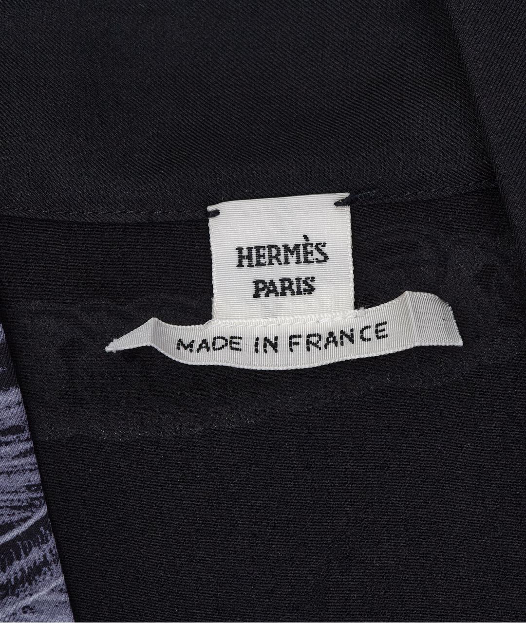 HERMES Черное шелковое повседневное платье, фото 4