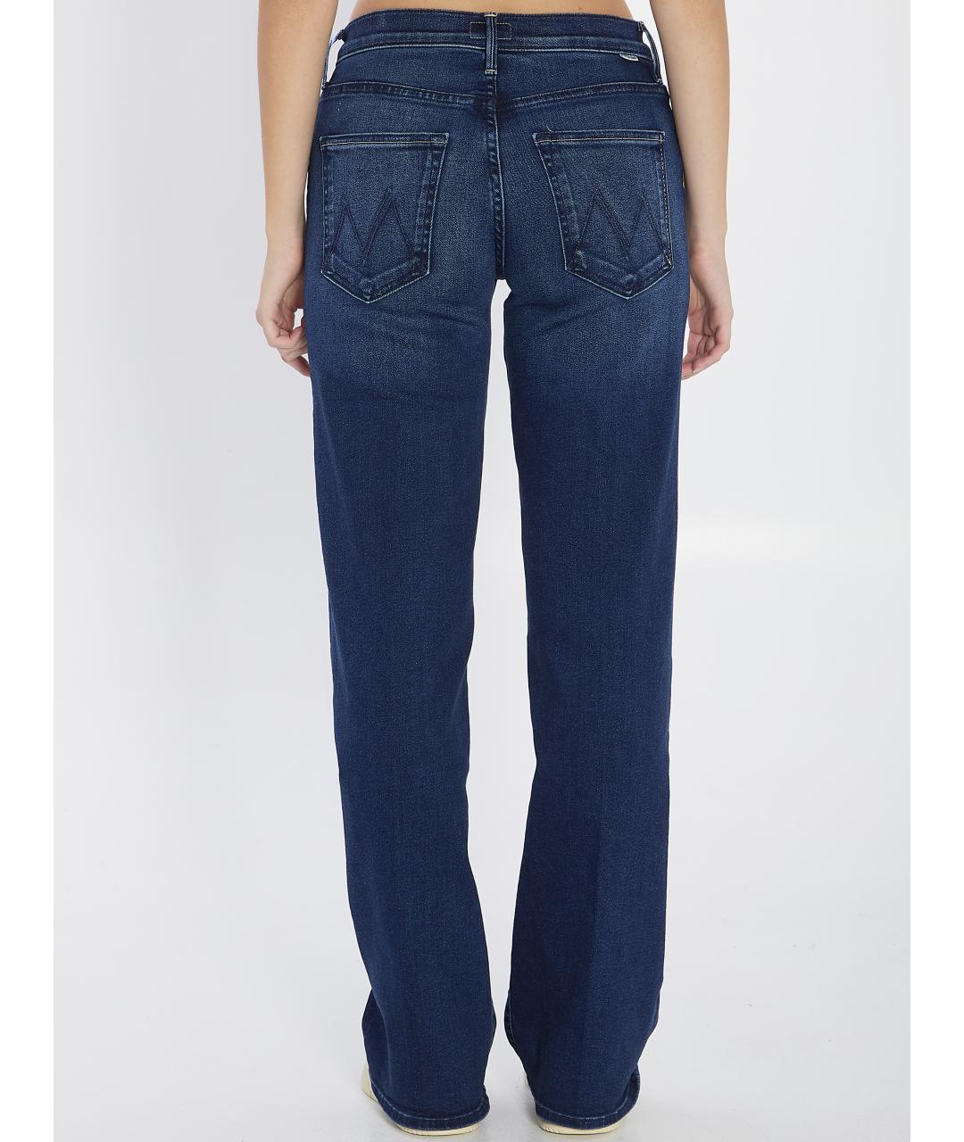 MOTHER Синие хлопковые прямые джинсы, фото 5