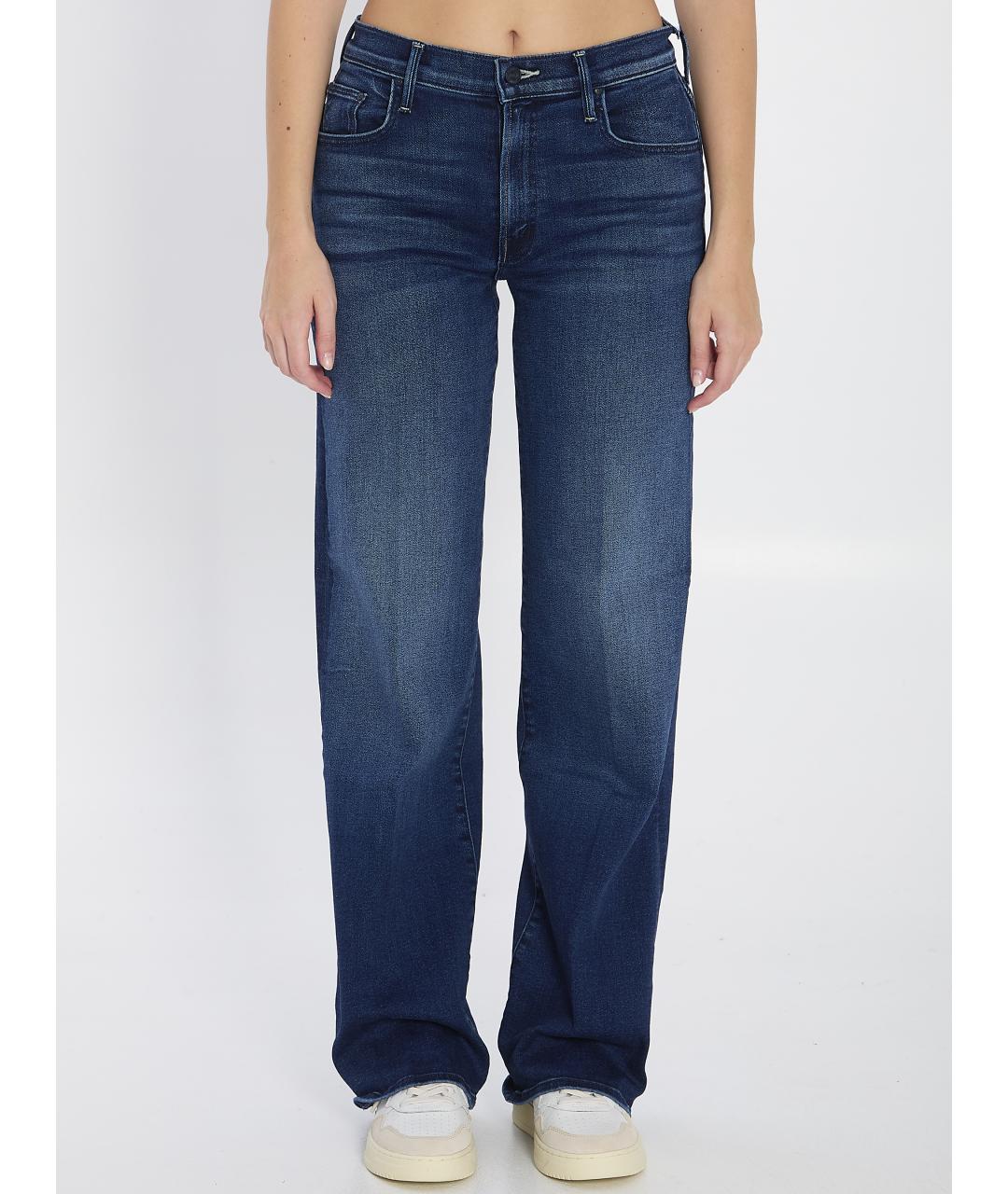 MOTHER Синие хлопковые прямые джинсы, фото 2