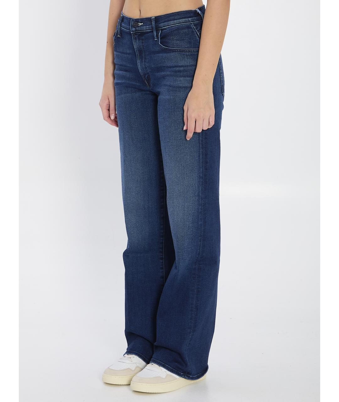 MOTHER Синие хлопковые прямые джинсы, фото 3