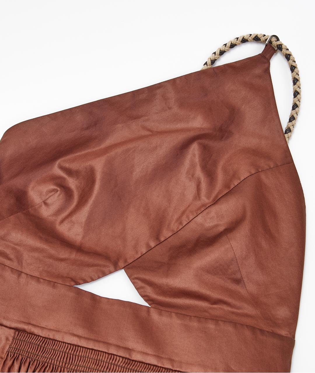 HERMES Коричневое хлопковое повседневное платье, фото 4