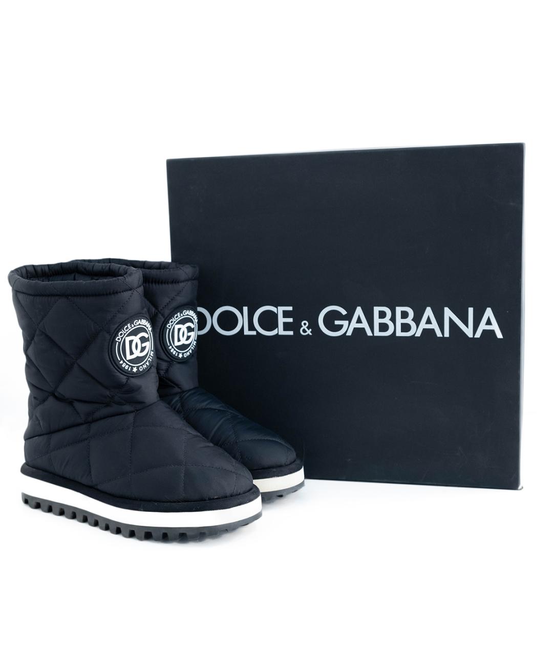 DOLCE&GABBANA Черные текстильные сапоги, фото 6