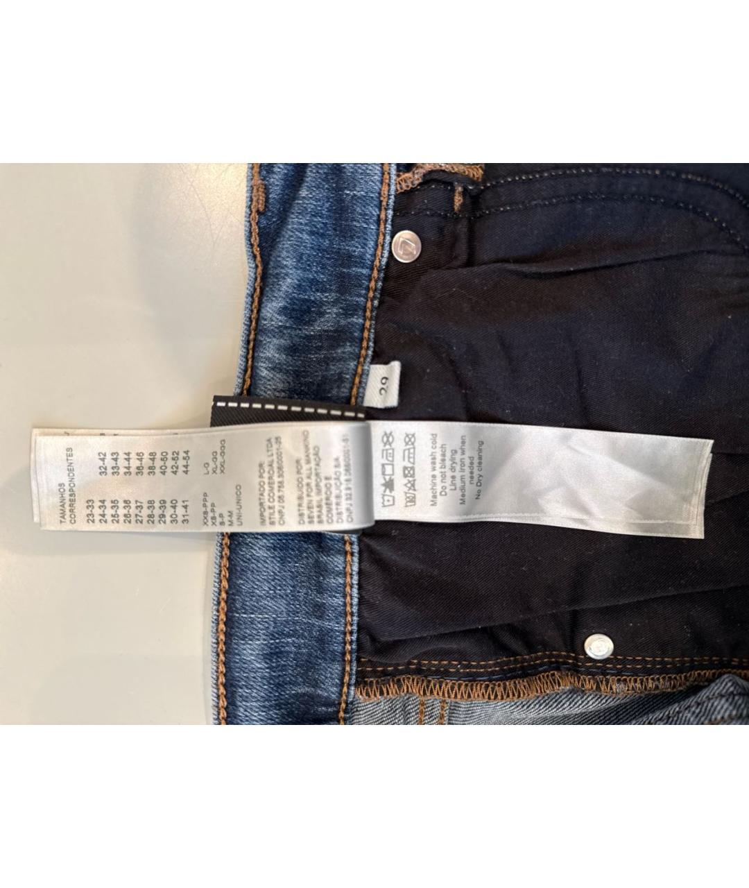 7 FOR ALL MANKIND Синие хлопковые джинсы скинни, фото 6