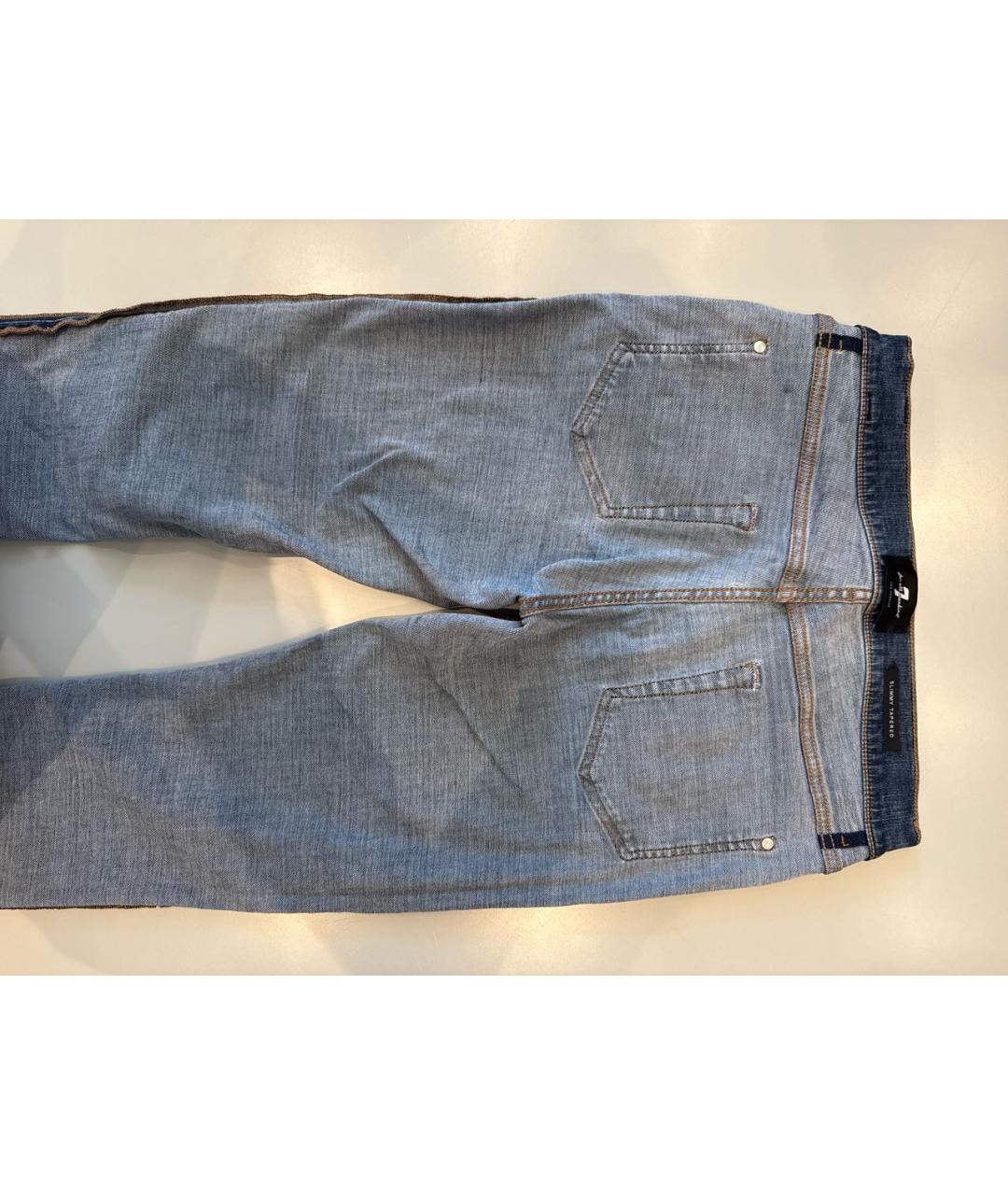 7 FOR ALL MANKIND Синие хлопковые джинсы скинни, фото 3