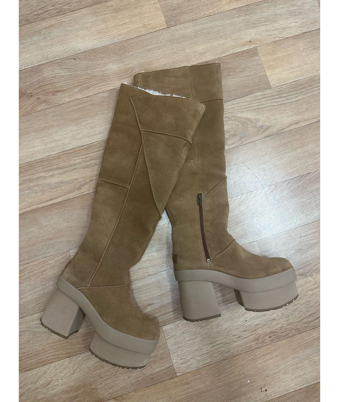 UGG AUSTRALIA Коричневые замшевые ботфорты, фото 2