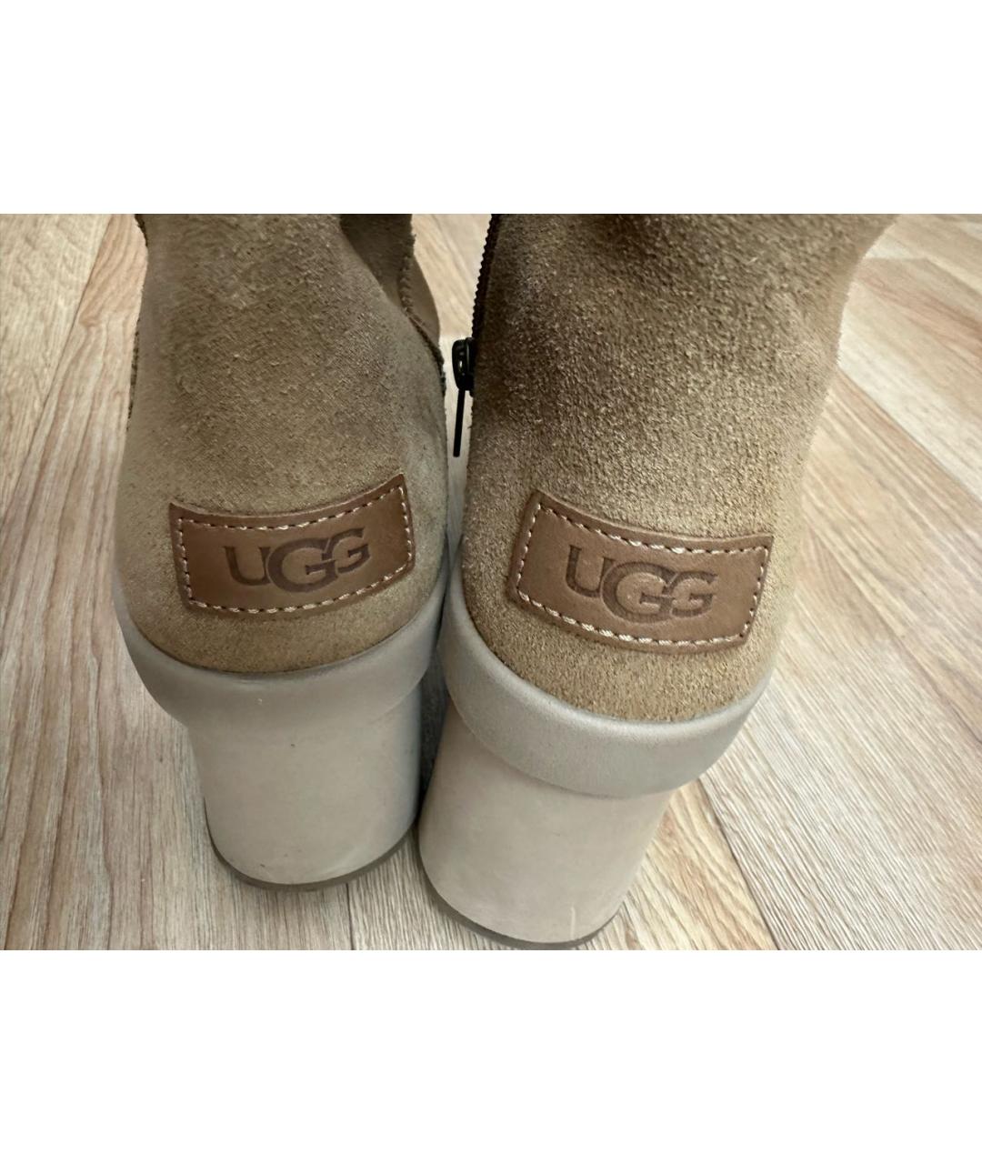 UGG AUSTRALIA Коричневые замшевые ботфорты, фото 4