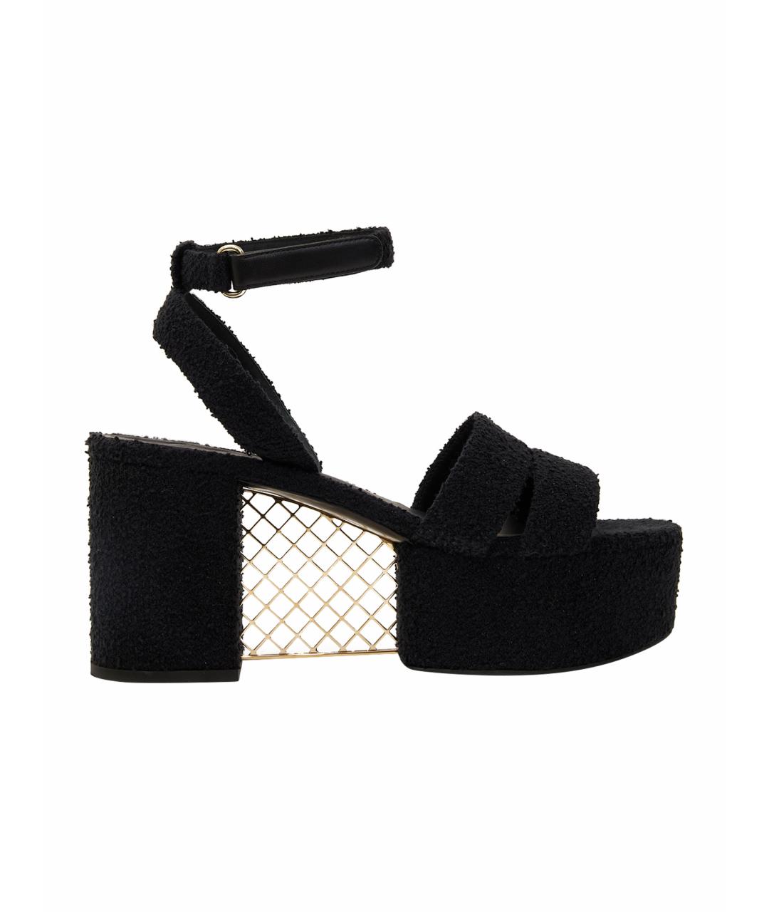 CHANEL Черные текстильные туфли, фото 1